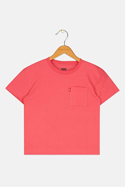 Levi's Kids Boy Crew Neck Brand Logo Short Sleeve T-Shirt, Red