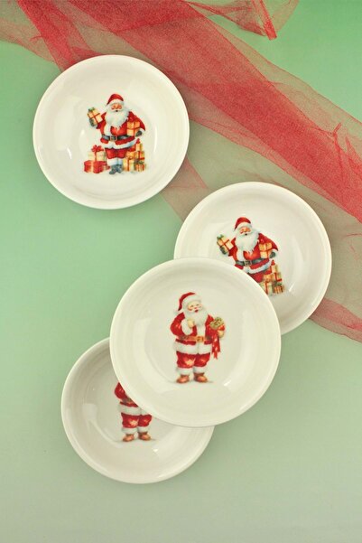 Bursa Porselen Dekor Santa Joy 4-Piece Porcelain Snack Bowl Set