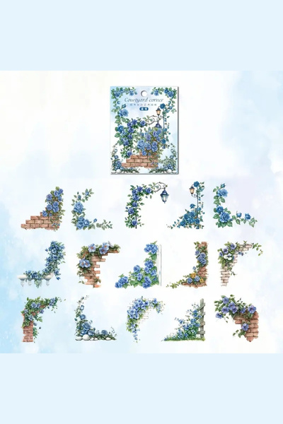 Kolbi Craft 30 قطعة من ملصقات الحواف الزرقاء الشفافة لدفتر الملاحظات والسكراب...