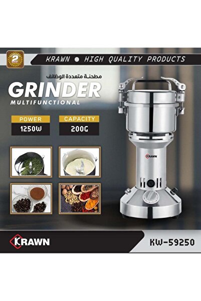Crown Electric Grain Grinder, Large Capacity 200g, High-Speed Food Processor with Overload Protectio
