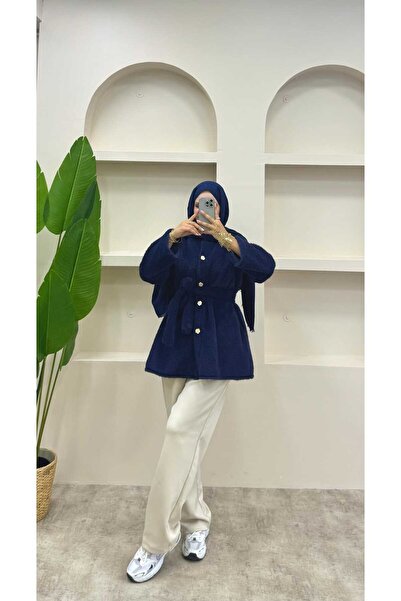 lurex moda Gold Button Plush Jacket