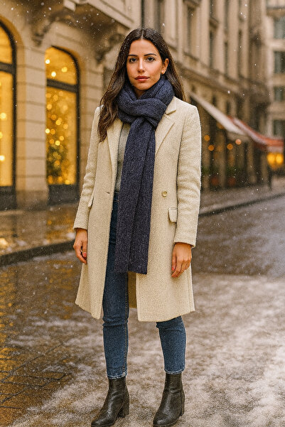 ŞIK VE MUTLU وشاح طويل من قماش اللحية الناعم الفاخر