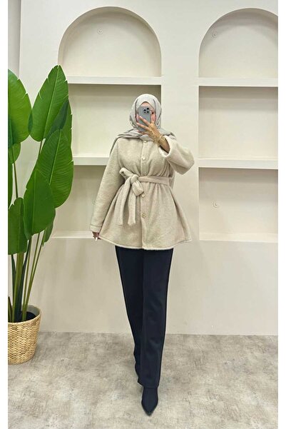 lurex moda Gold Button Plush Jacket