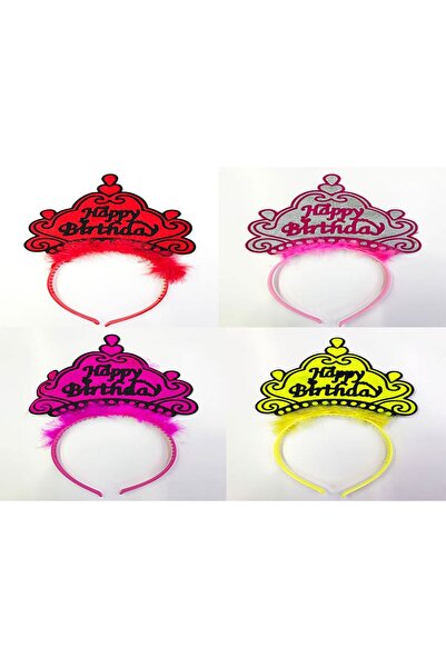 Skygo Neon Color Crown with Happy Birthday Writing 12 Pieces