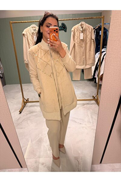 PUREVA Angora Vest Modal Tunic Pants Set