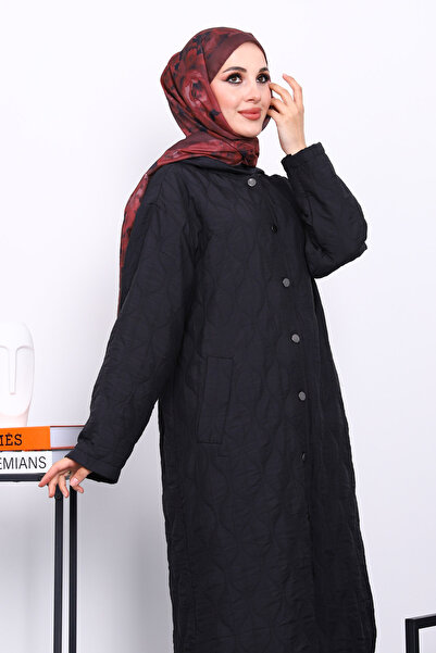 İmajButik Μαύρο καπέλο με κουκούλα με καπιτονέ