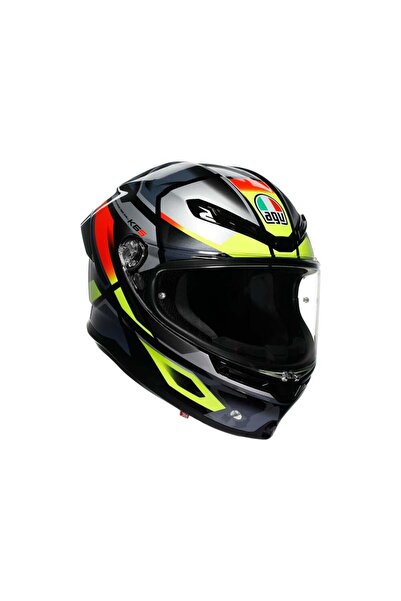 AGV Kapalı Motosiklet Kaskı K6 S Mplk Erazer Black Red Yellow Fluo