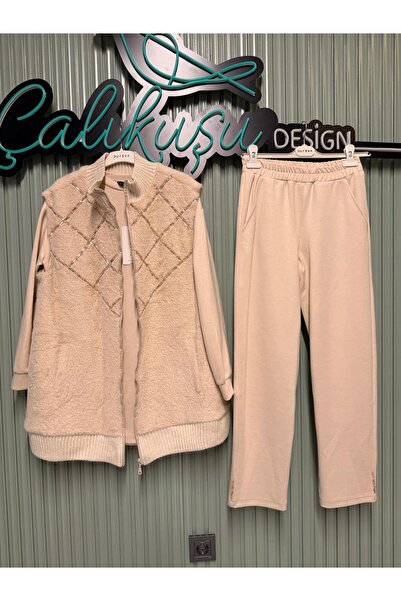 PUREVA Angora Vest Modal Tunic Pants Set