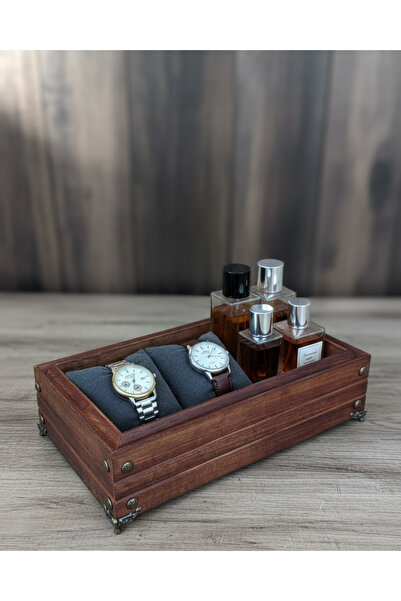 woodretro Makeup Organizer. Iroko Wood Makeup Box. 30X20 Cm. Height 9 Cm.