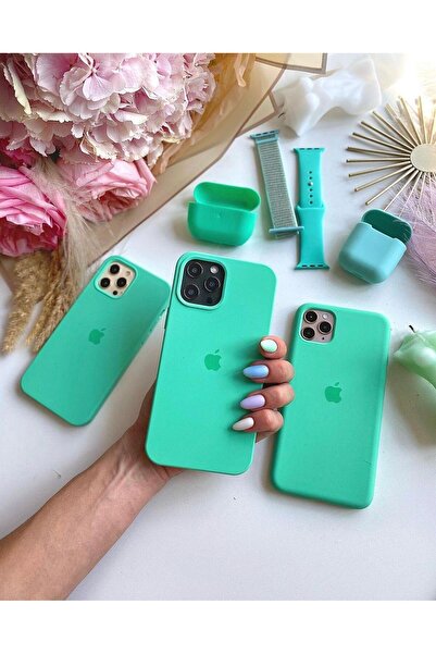 Apple Carcasă interioară din microfibră silicon mentă pentru iPhone 7, 8, Se2020