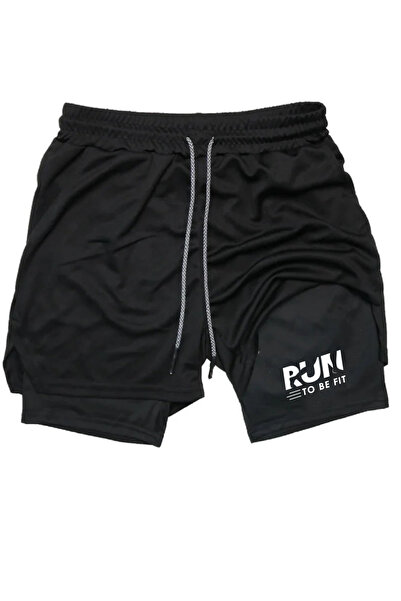 Maki Home Quick Dry 2 in 1 Adult Unisex Sports Run to Be Fit Printed Shorts with Leggings Fitness Gym Training