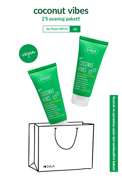 Ziaja Hindistan Cevizi Vibes Saç Kremi x2 100 ml 2'li Avantajlı Set