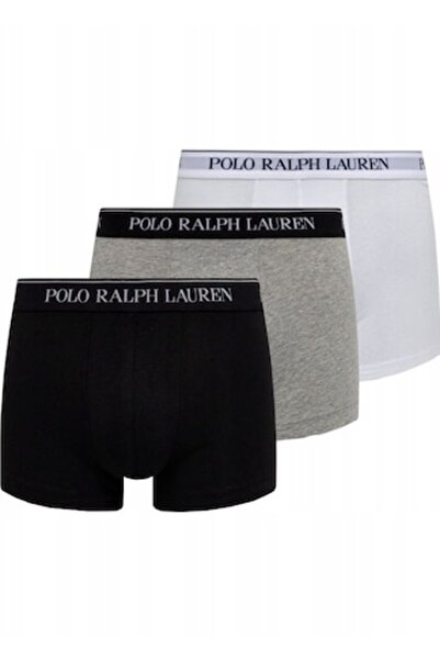 Polo Ralph Lauren Men's 3-Pack Stretch Cotton Classic Trunks, Size M, Black/Grey/White
