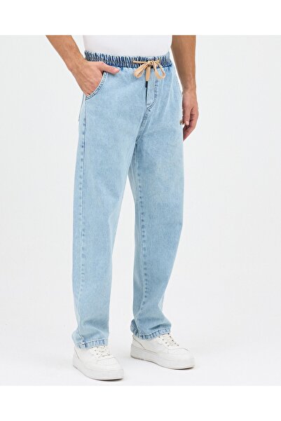 Osyday Men's Baggy Fit Relaxed Fit Elastic Waist Straight Leg Pants