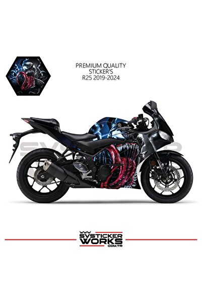 ARONA YAMAHA R25 Sticker Kaplama Venom Kaplama Modeli Hazır Kit 2019 / 2024 U...