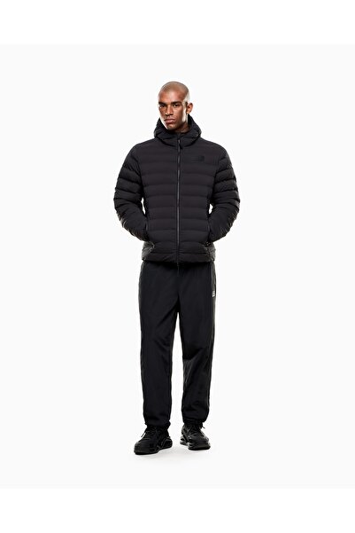 EA7 Men's Hooded Collar Pocket Detail Zipper Closure Long-Sleeve Black Jacket 7m000686 Af15953-Uc001