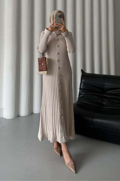 Rimel Moda Aller Merserize Elbise Taş