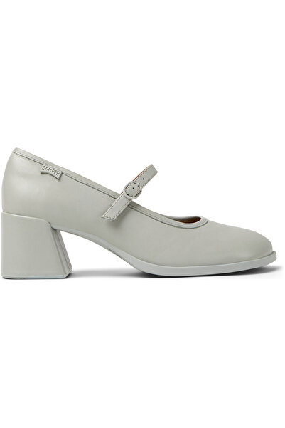 CAMPER Women Grey Genuine Leather Strap Detailed Thick Heeled Shoes Buckle Soft Sole Classic Kora