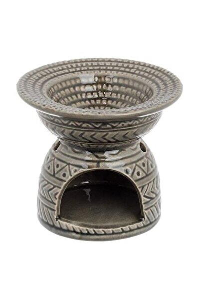 ANTBRO Suport ceramic gri cu model pentru ulei parfumat – 11 x 9,5 cm, design...