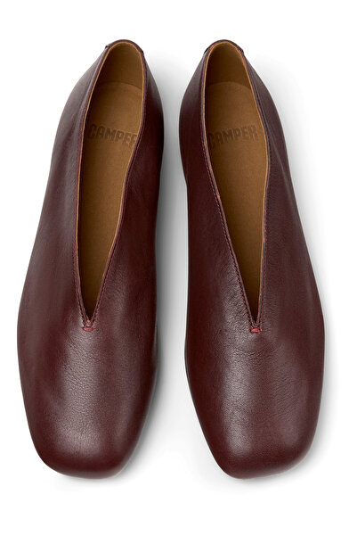 CAMPER Women Burgundy Genuine Leather Flat Loafer Low Heel Soft Sole Elegant Comfortable CasiMyra