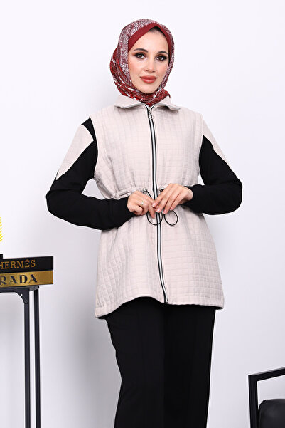 İmajButik Μαύρο Καπιτονέ σετ κοστούμι με γιλέκο Σετ Παντελόνι Τουνίκ