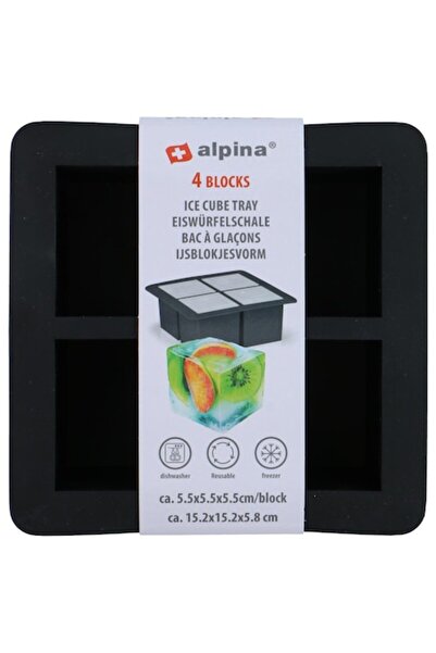Alpina Ice cube tray 4 cubes, Alpina, 15.2x15.2x5.8 cm, black