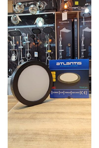 Atlantis 24 Watt Oval Siyah Kasa Beyaz Işık Sıva Üstü Led Panel 6500K