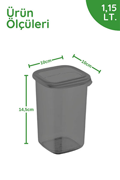 Nandy Home Etiket Hediyeli 6'lı Set Kendinden Kapaklı 1150Ml. Kare Saklama Kabı - Mikrodalga ve Difrize Uygun