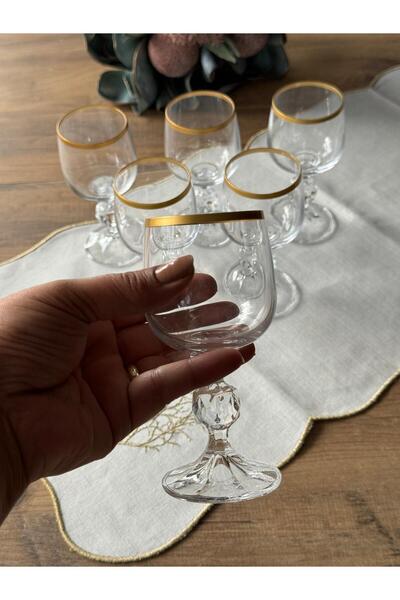 Meri Ev Gereçleri Gold Coffee Side Water Glass Set of 6