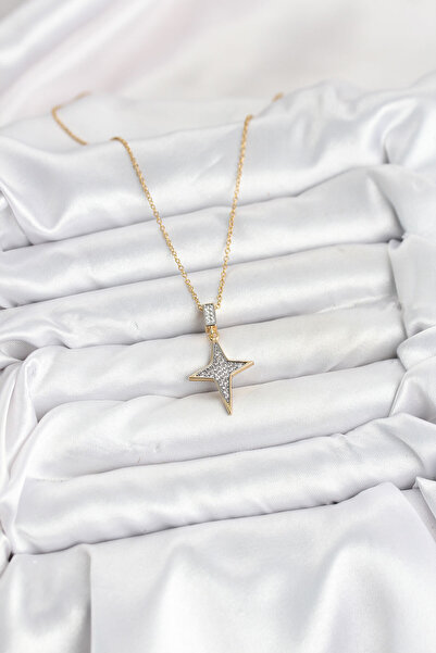 Bernami Special Steel Chain Gold Color Polar Star Model Zircon Stone Women's Necklace Offer!! !