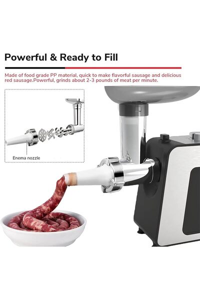 Other Electric Meat Grinder with Sausage & Kibbeh Attachments, Stainless Steel, Home Kitchen