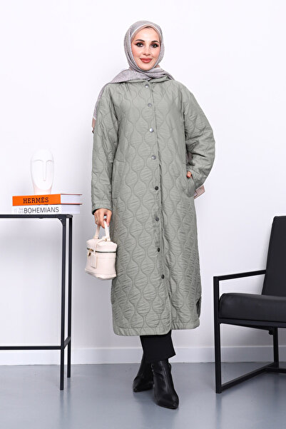 İmajButik Χακί καπιτονέ καπάκι με κουκούλα