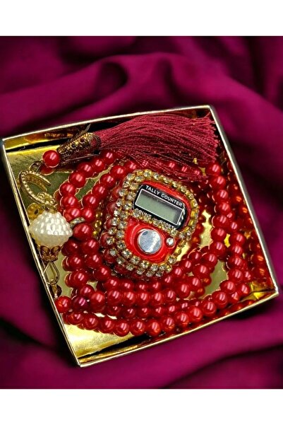 Tatlı Sebep Gift Stone Zikirmatik and 99 Pearl Prayer Beads Set – Boxed Mevli...