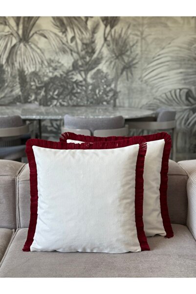 Skhome غطاء وسادة مزخرف حديث بحواف مزركشة قطعة واحدة 43×43