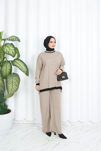 NİSUM MODA Two Color Knitwear Set
