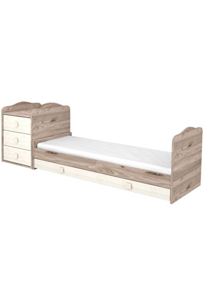 Hubners Patut copii transformabil din lemn cu 4 sertare Sofia Kombi 120x60 cm crem nisip