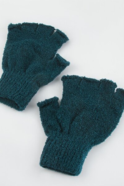 ZERO LAND قفازات TECHMRT ذات الأطراف المقطوعة (211122) - أخضر بترولي