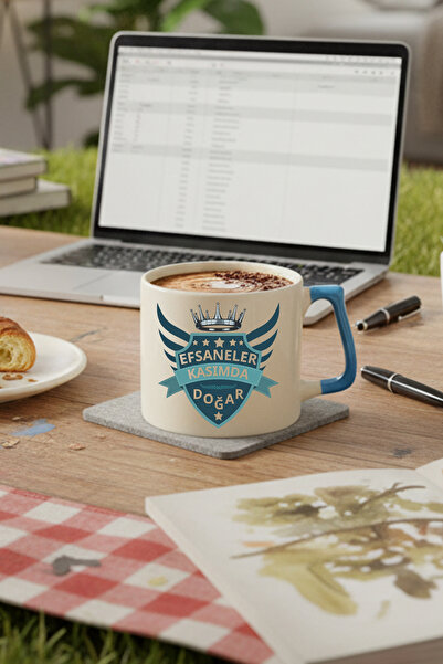 qoeuyl boutique Crowned Legends Are Born in November Printed Birthday Gift Blue D Handle Mug Cup