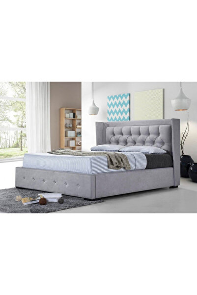 OEM Roma upholstered bed 160x200cm, mattress support included, color Gray