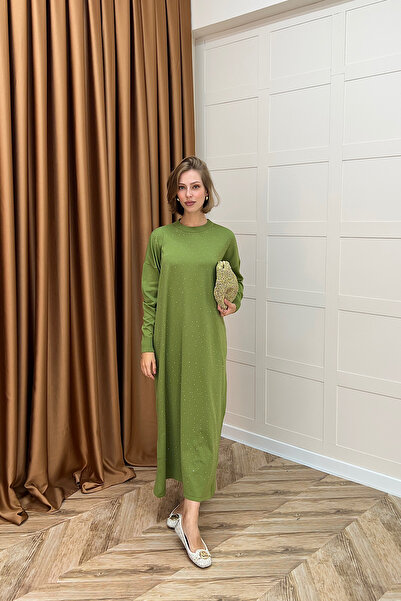 Stilife Rochie de tricotat Mabel Stone Verde ulei