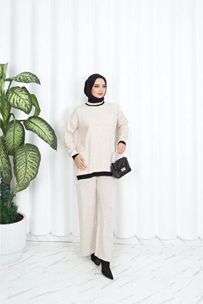 NİSUM MODA Two Color Knitwear Set