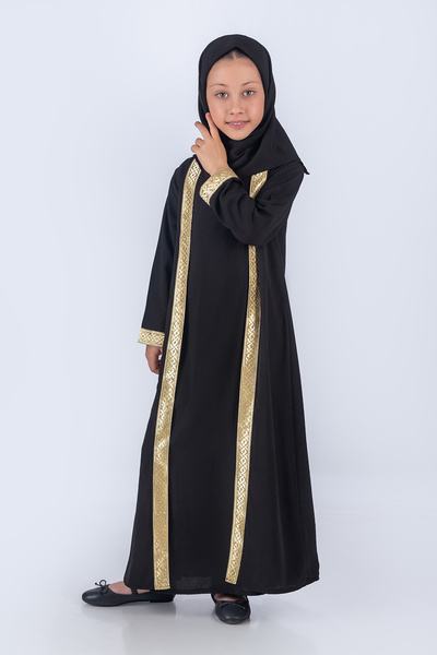 Nb Neşeli Bebe Medine İpeği Ferace Eşarplı Kız Namaz Elbisesi