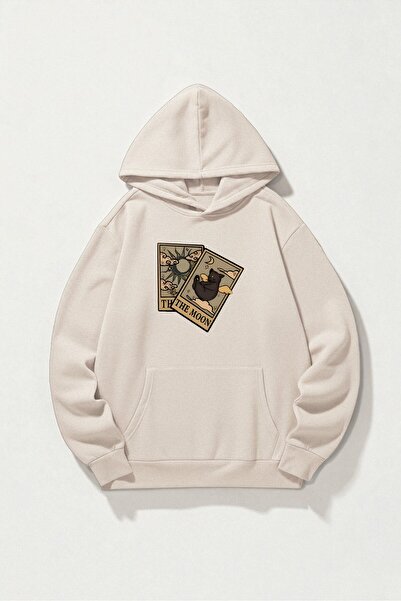 uyguntarz Унисекс качула с качулка с дизайн на таро карта „Луната“