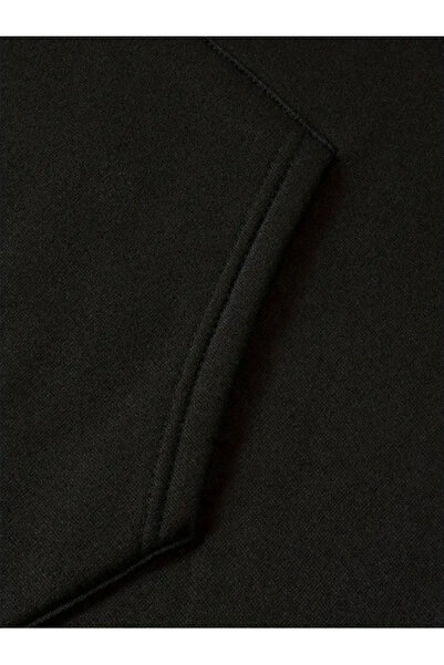 Anetos Think Run Fast Back Printed Black Hooded Sweatshirt