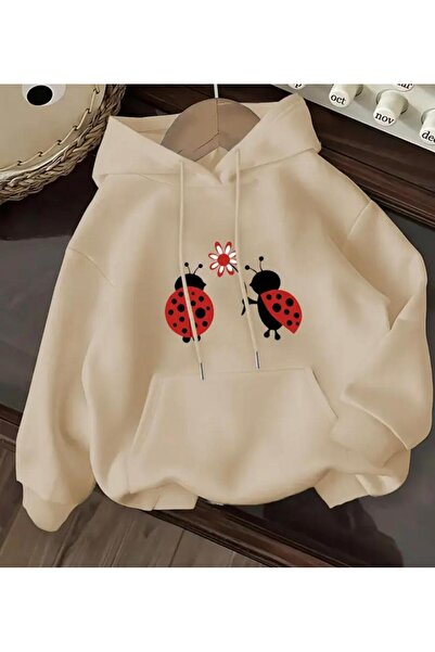 herkesemoda Φούτερ K με κουκούλα με λεπτομέρεια εκτύπωσης πασχαλινών σκαθαριών και φλις εσωτερικά