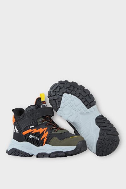 Liger Παιδικές μπότες εξωτερικού χώρου με Velcro, ανθεκτικές στο κρύο, ΧΑΚΙ - ΠΟΡΤΟΚΑΛΙ