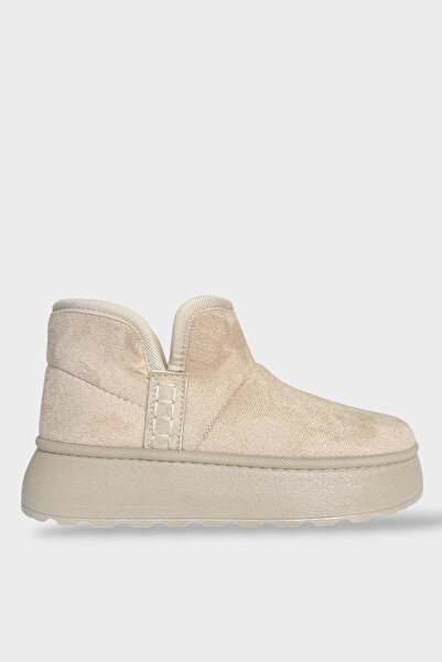 Liger Suede Fur Lined Thick Sole Women's Boots Beige