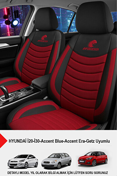 GM-DESIGN Panther Series Linen Fabric Car Seat Cover (Hyundai I20-I30-Accent-Blue-Era-Getz Compatible)