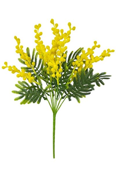 Nettenevime Yapay Çiçek Sarı Mimoza Demeti 5 Dallı 38cm Mimosa Yapay Bitki