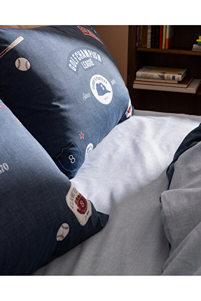 Madame Coco Ruben King Size 100% Cotton Ranforce Printed Duvet Cover Set - Blue